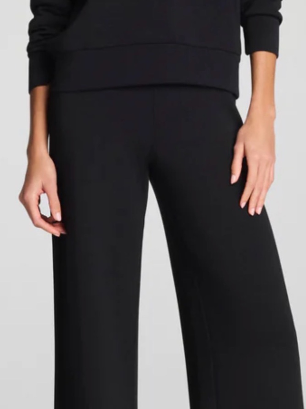 SPANX Black Wide Leg Knit Pull-On Pants - Picture 5 of 5